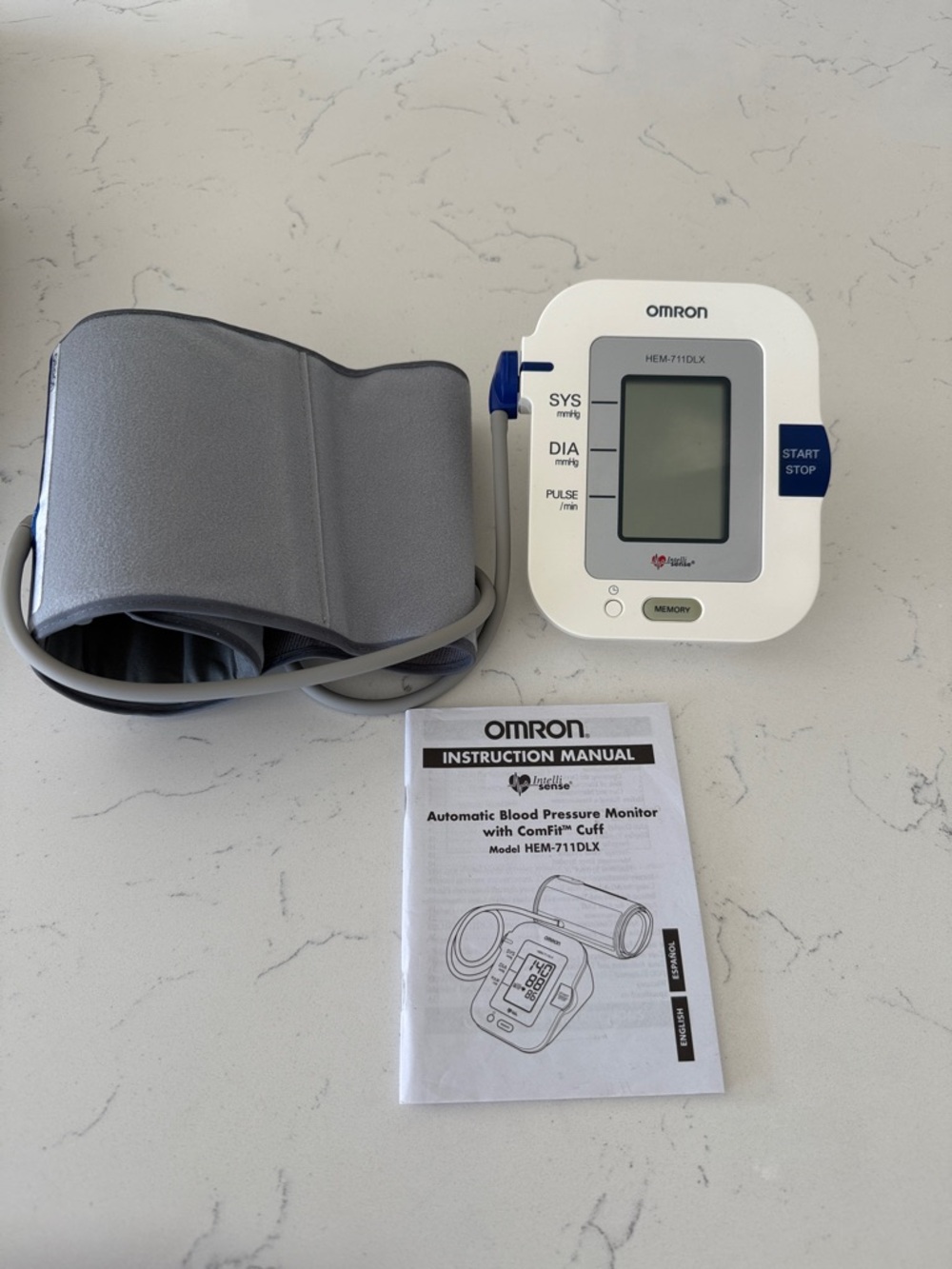 OMRON White Blood Pressure Monitor with Gray Cuff